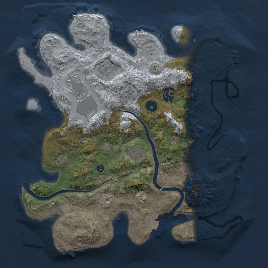 Rust Map: Procedural Map, Size: 3500, Seed: 29895028, 11 Monuments