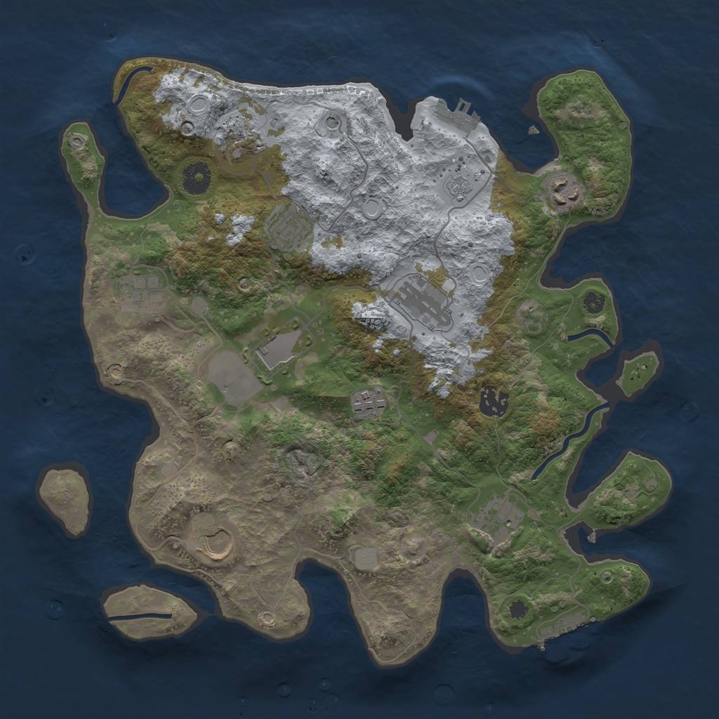 Rust Map: Procedural Map, Size: 3500, Seed: 902785412, 19 Monuments