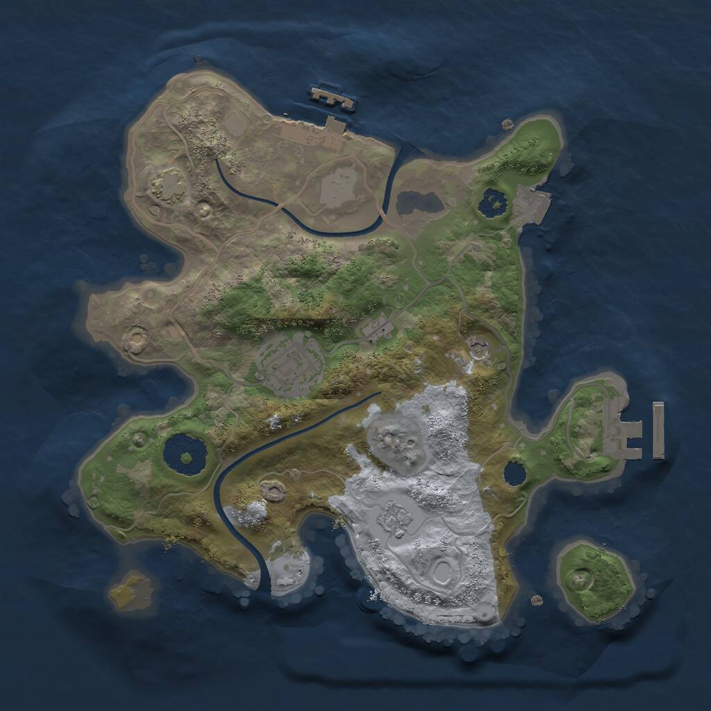 Rust Map: Procedural Map, Size: 2500, Seed: 25731, 7 Monuments