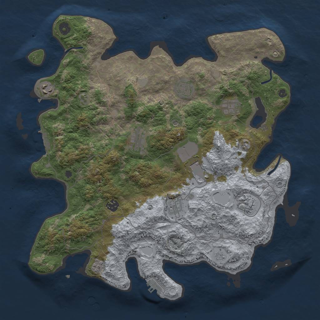 Rust Map: Procedural Map, Size: 4000, Seed: 304865, 18 Monuments