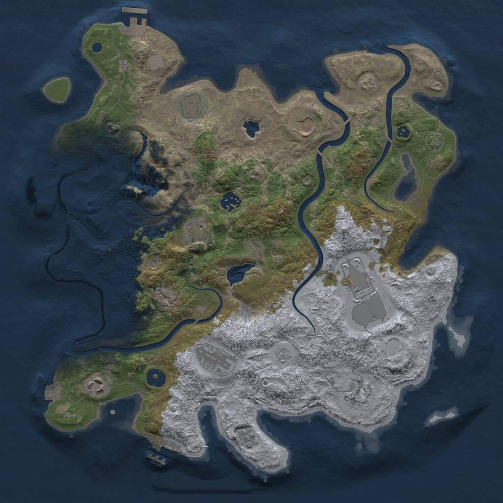 Rust Map: Procedural Map, Size: 4000, Seed: 304865, 15 Monuments