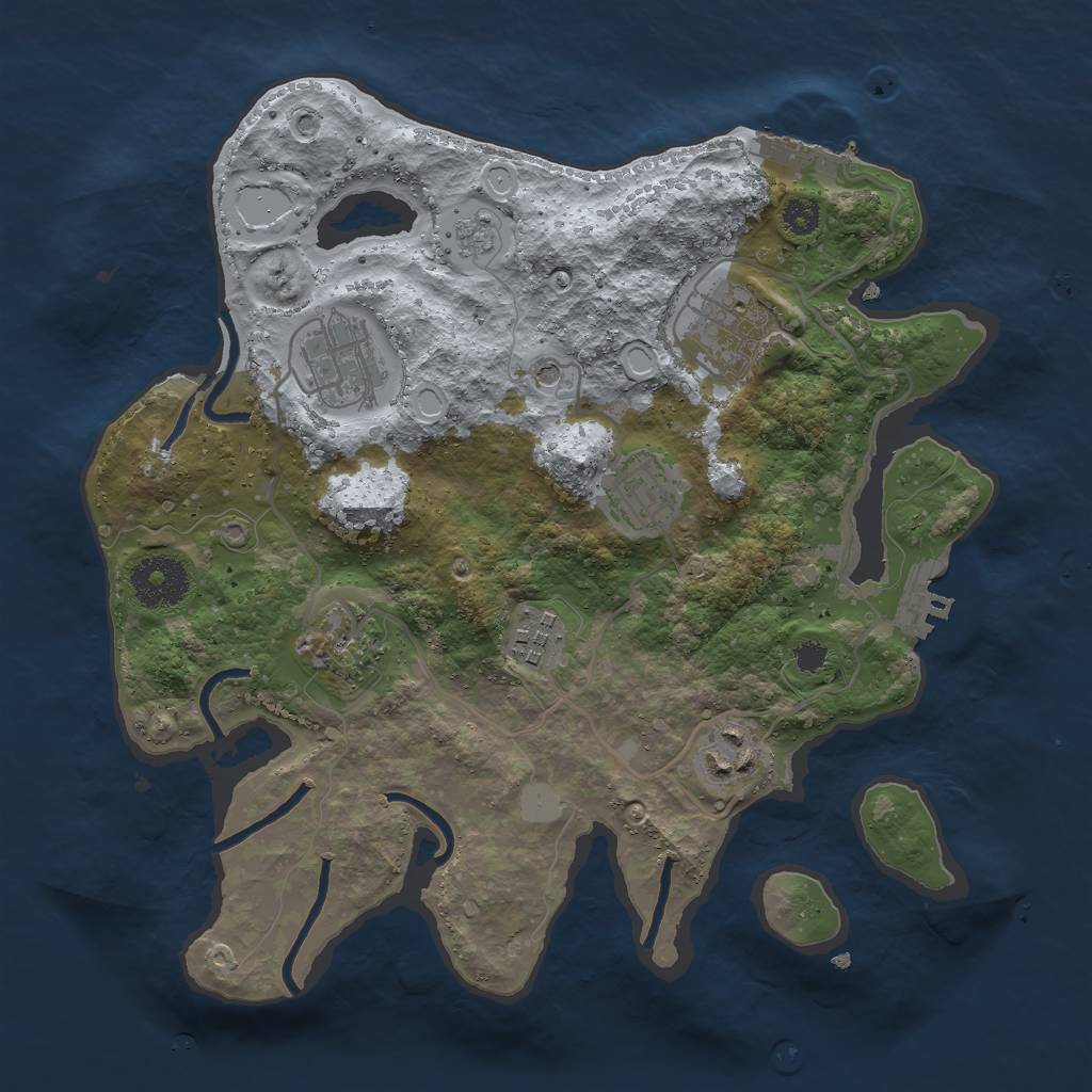 Rust Map: Procedural Map, Size: 3000, Seed: 837283, 15 Monuments