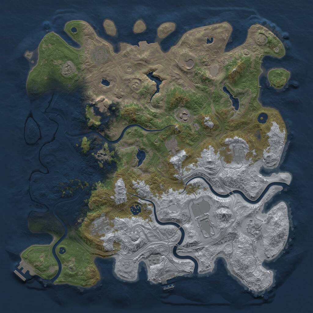 Rust Map: Procedural Map, Size: 4500, Seed: 21654984, 17 Monuments