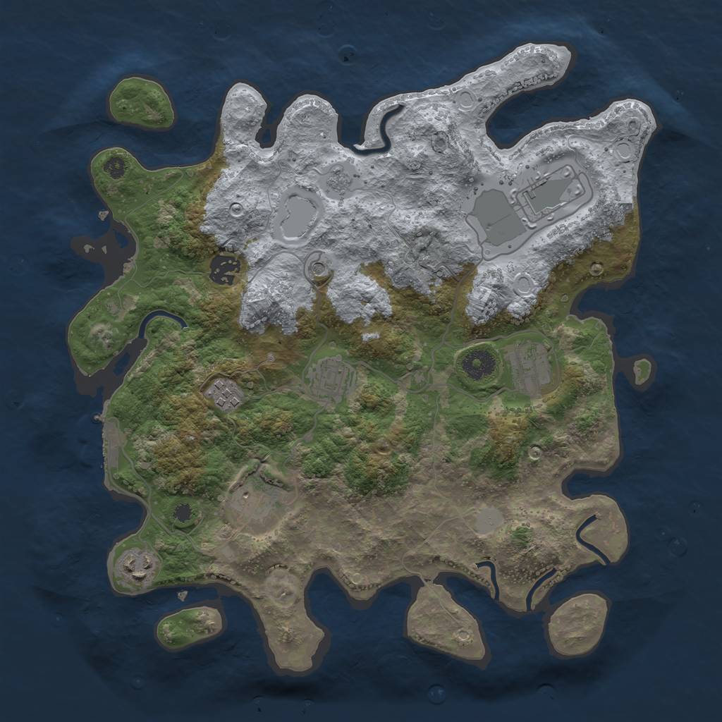 Rust Map: Procedural Map, Size: 3500, Seed: 29628969, 15 Monuments