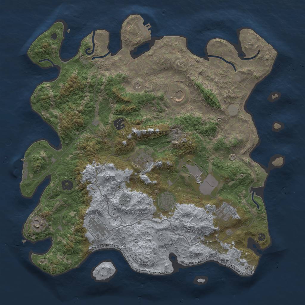 Rust Map: Procedural Map, Size: 4000, Seed: 26155, 18 Monuments