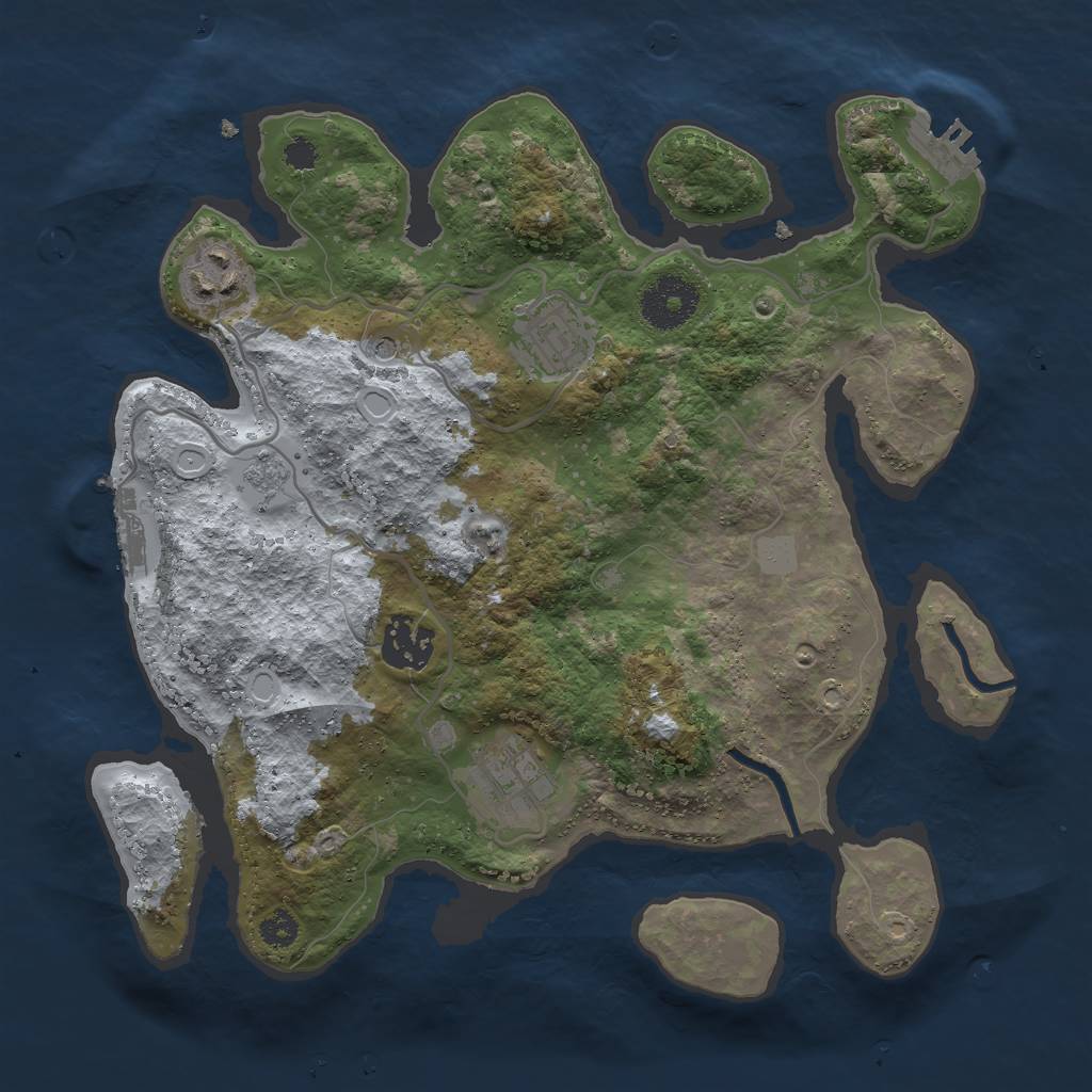 Rust Map: Procedural Map, Size: 3000, Seed: 2031006157, 13 Monuments