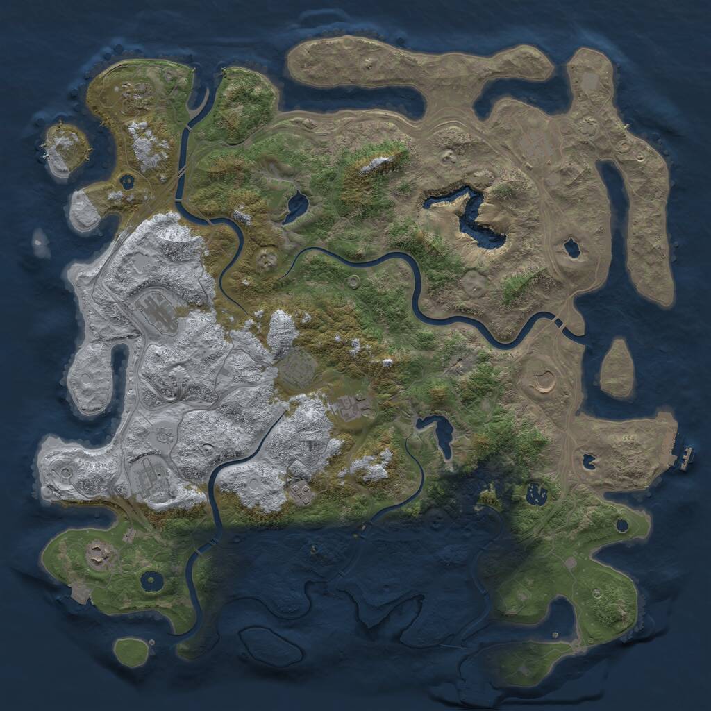 Rust Map: Procedural Map, Size: 4800, Seed: 153794268, 16 Monuments