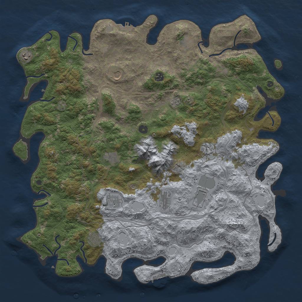 Rust Map: Procedural Map, Size: 5000, Seed: 659365455, 20 Monuments