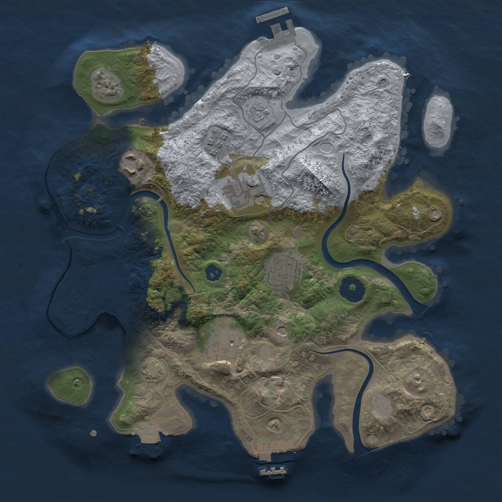 Rust Map: Procedural Map, Size: 3000, Seed: 1623267, 11 Monuments