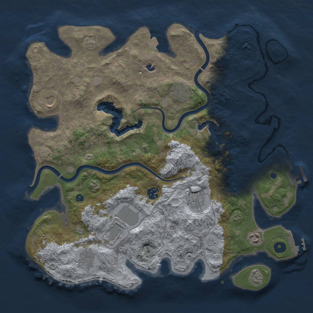 Rust Map: Procedural Map, Size: 4000, Seed: 1938, 13 Monuments