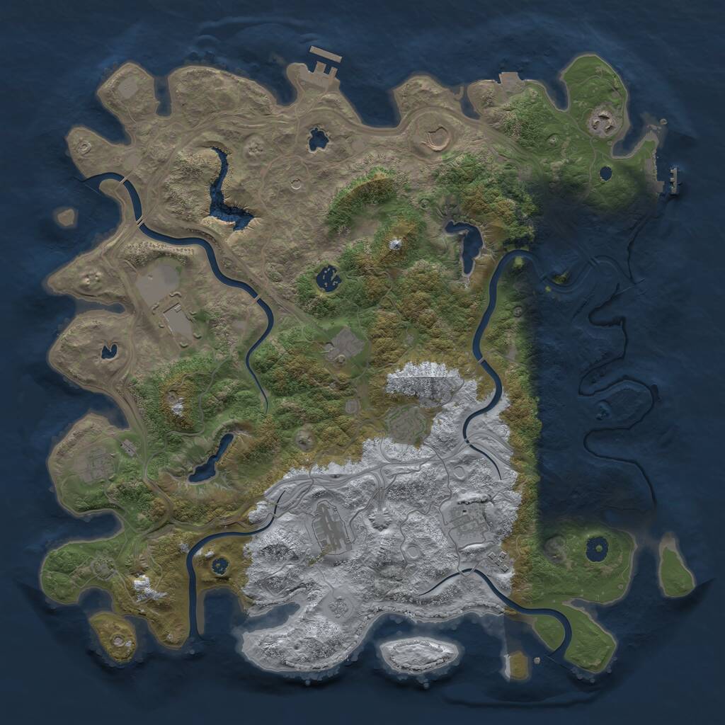 Rust Map: Procedural Map, Size: 4500, Seed: 669796786, 16 Monuments