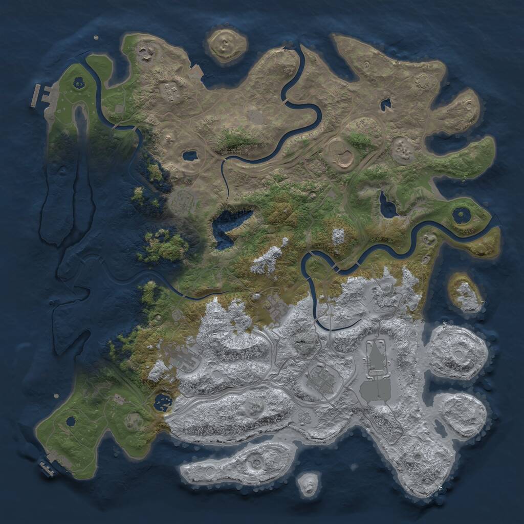 Rust Map: Procedural Map, Size: 4500, Seed: 133337, 16 Monuments