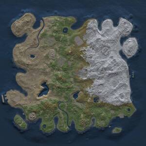Thumbnail Rust Map: Procedural Map, Size: 4000, Seed: 231211741, 13 Monuments