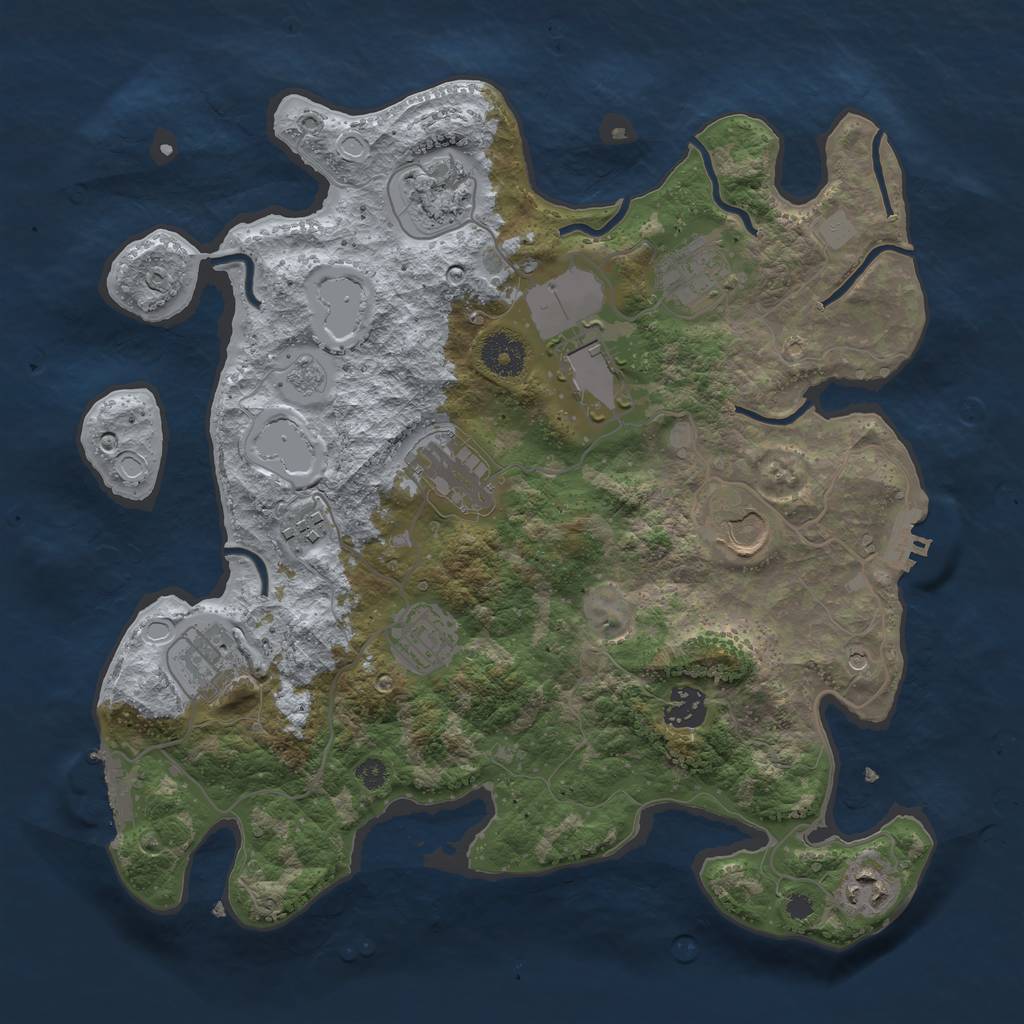 Rust Map: Procedural Map, Size: 3500, Seed: 418, 19 Monuments