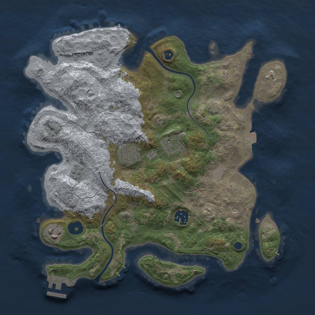 Rust Map: Procedural Map, Size: 3300, Seed: 278015196, 10 Monuments