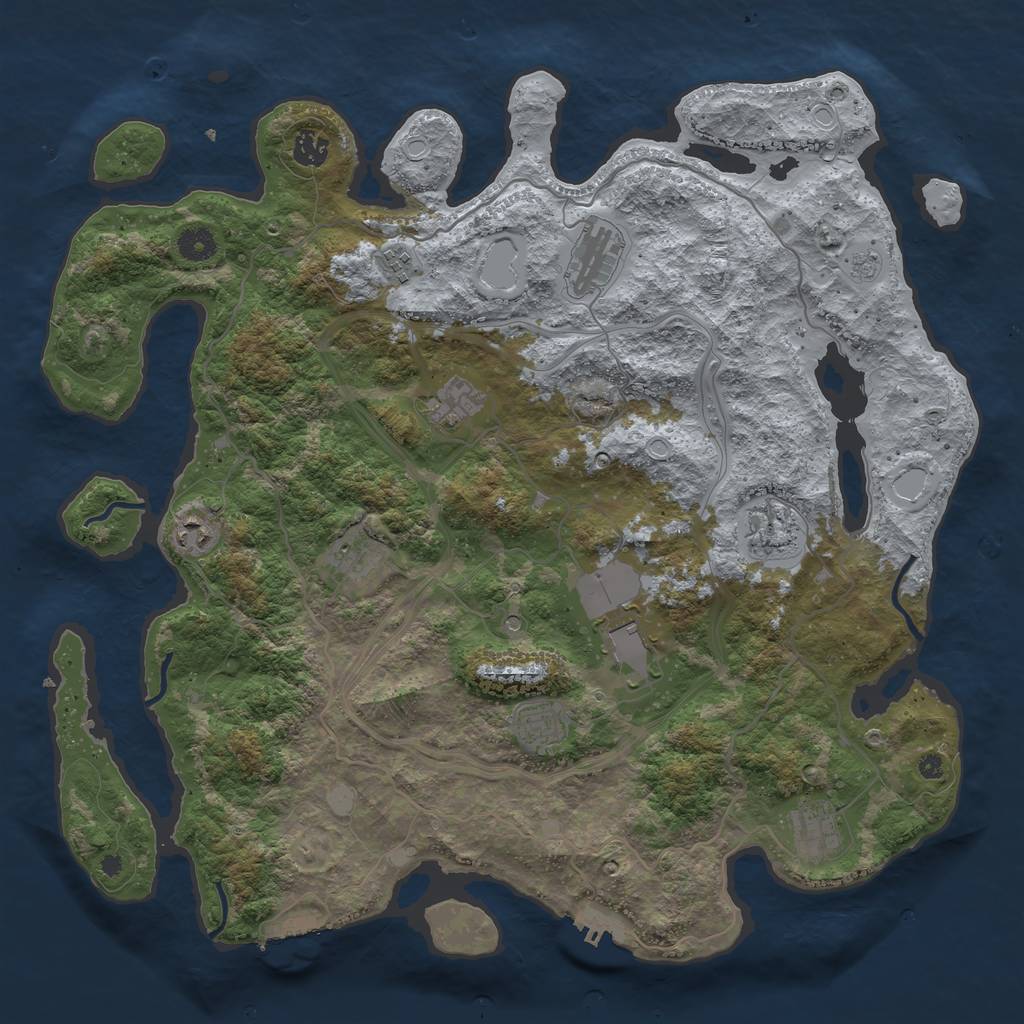 Rust Map: Procedural Map, Size: 4250, Seed: 82730088, 19 Monuments
