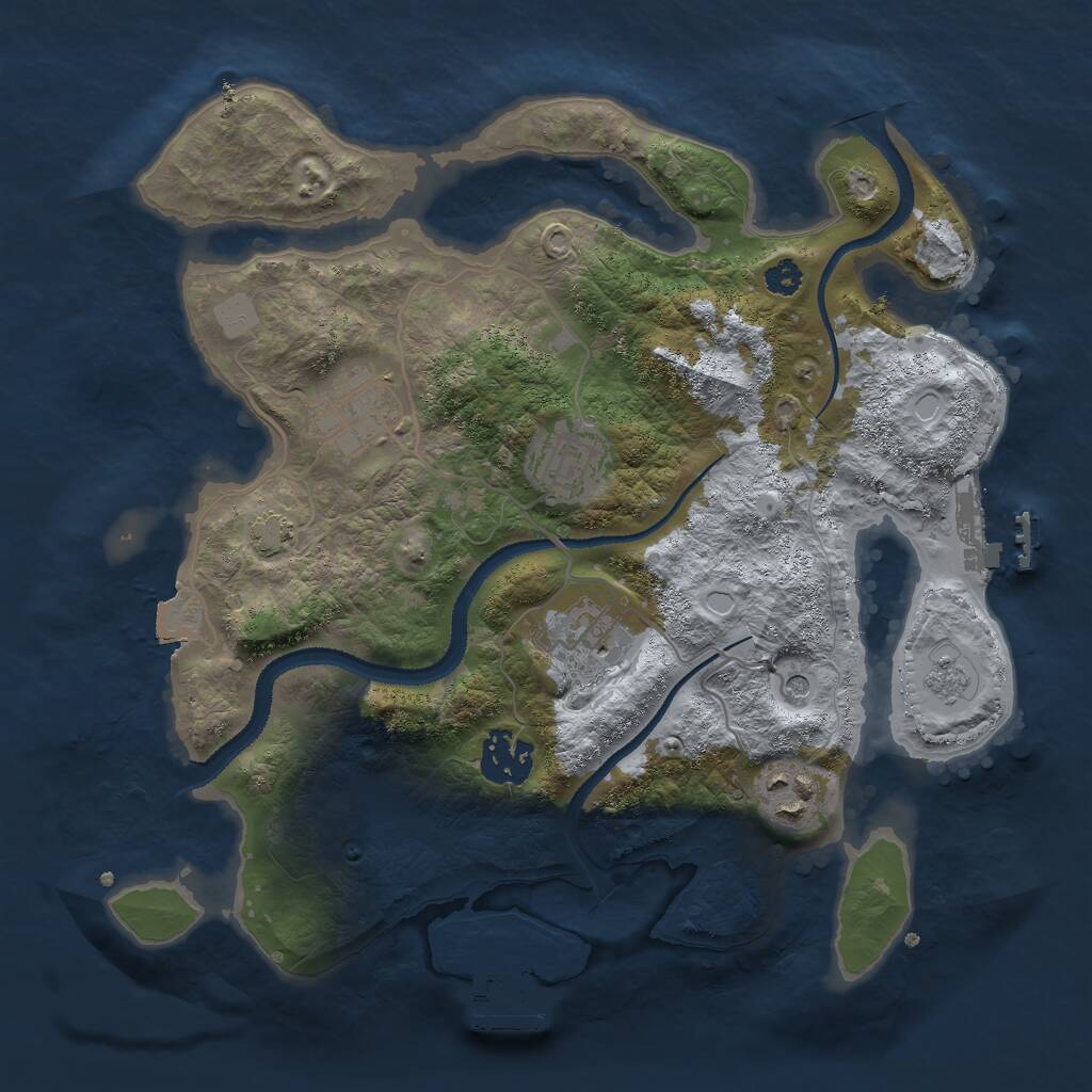 Rust Map: Procedural Map, Size: 3000, Seed: 2133, 11 Monuments
