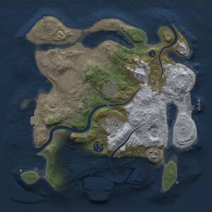 Thumbnail Rust Map: Procedural Map, Size: 3000, Seed: 2133, 11 Monuments
