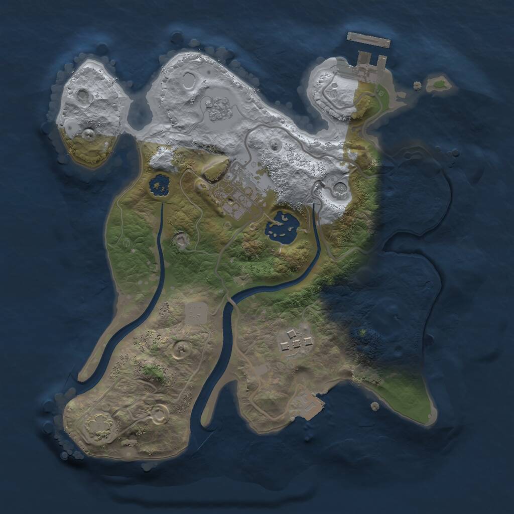 Rust Map: Procedural Map, Size: 2400, Seed: 9456538, 8 Monuments