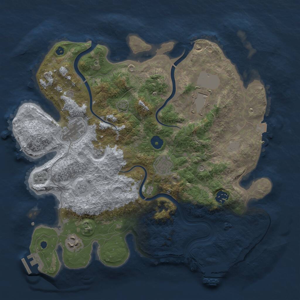Rust Map: Procedural Map, Size: 3600, Seed: 119, 12 Monuments