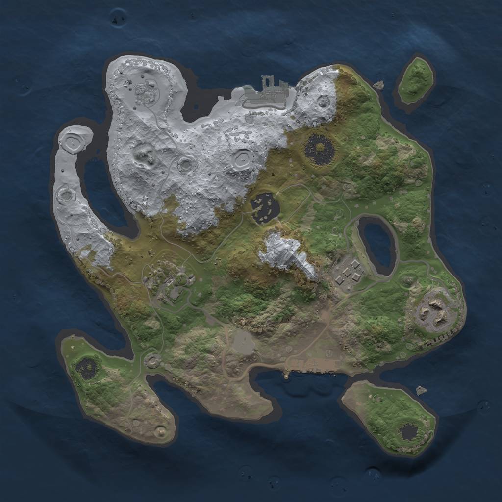 Rust Map: Procedural Map, Size: 2500, Seed: 12312313, 12 Monuments