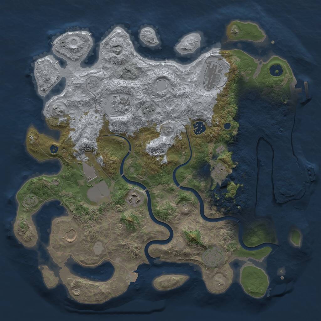 Rust Map: Procedural Map, Size: 3800, Seed: 271496375, 15 Monuments