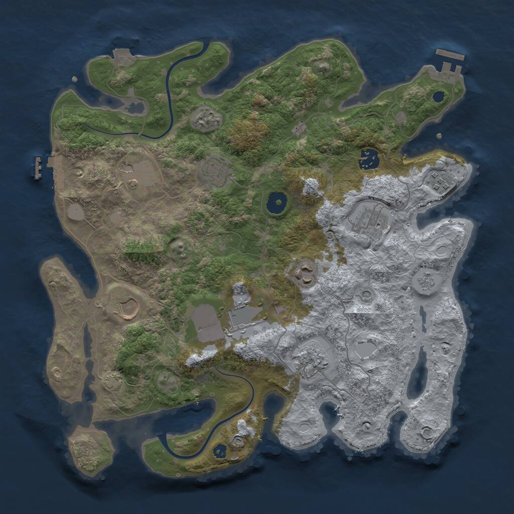 Rust Map: Procedural Map, Size: 3600, Seed: 10, 15 Monuments