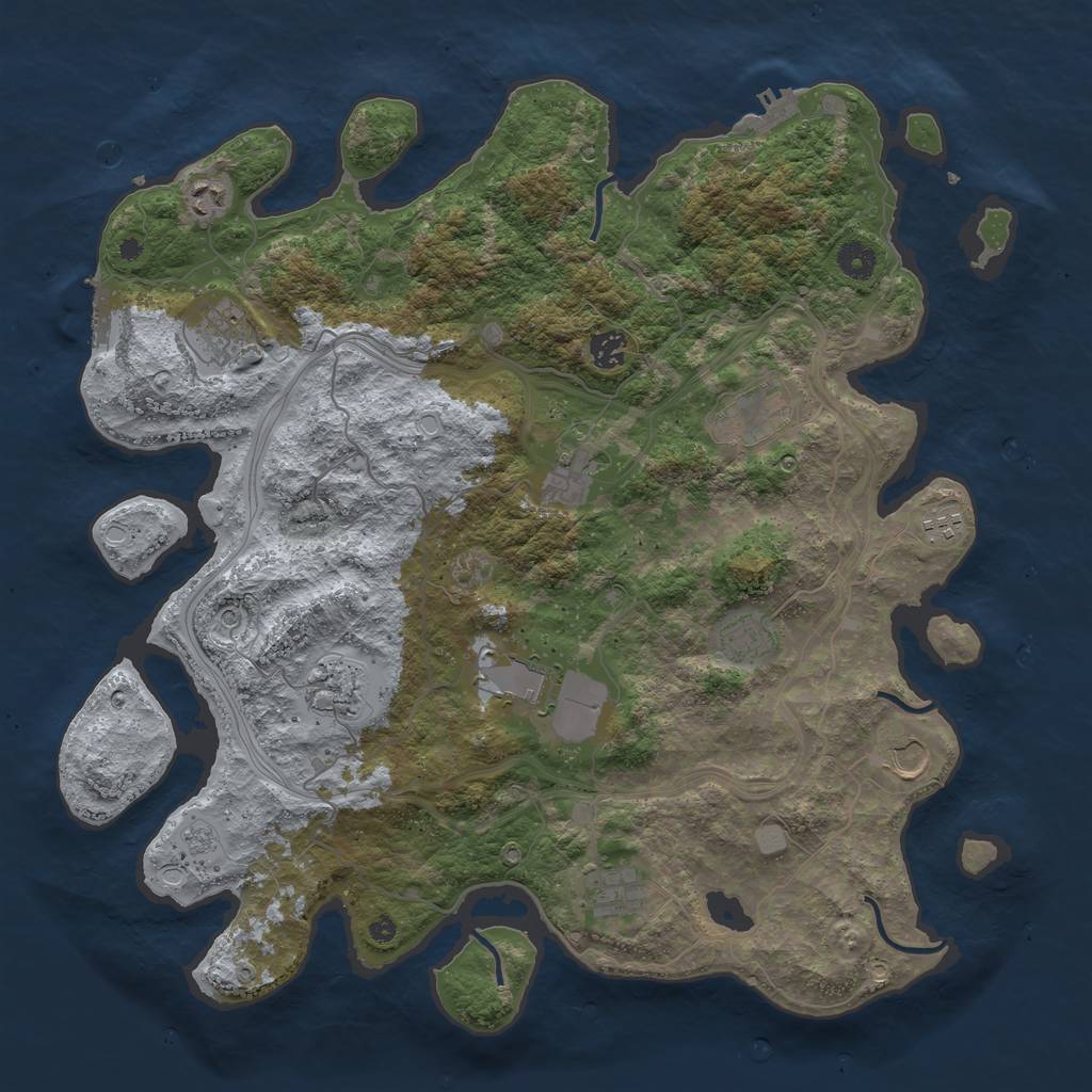 Rust Map: Procedural Map, Size: 4250, Seed: 898458734, 20 Monuments