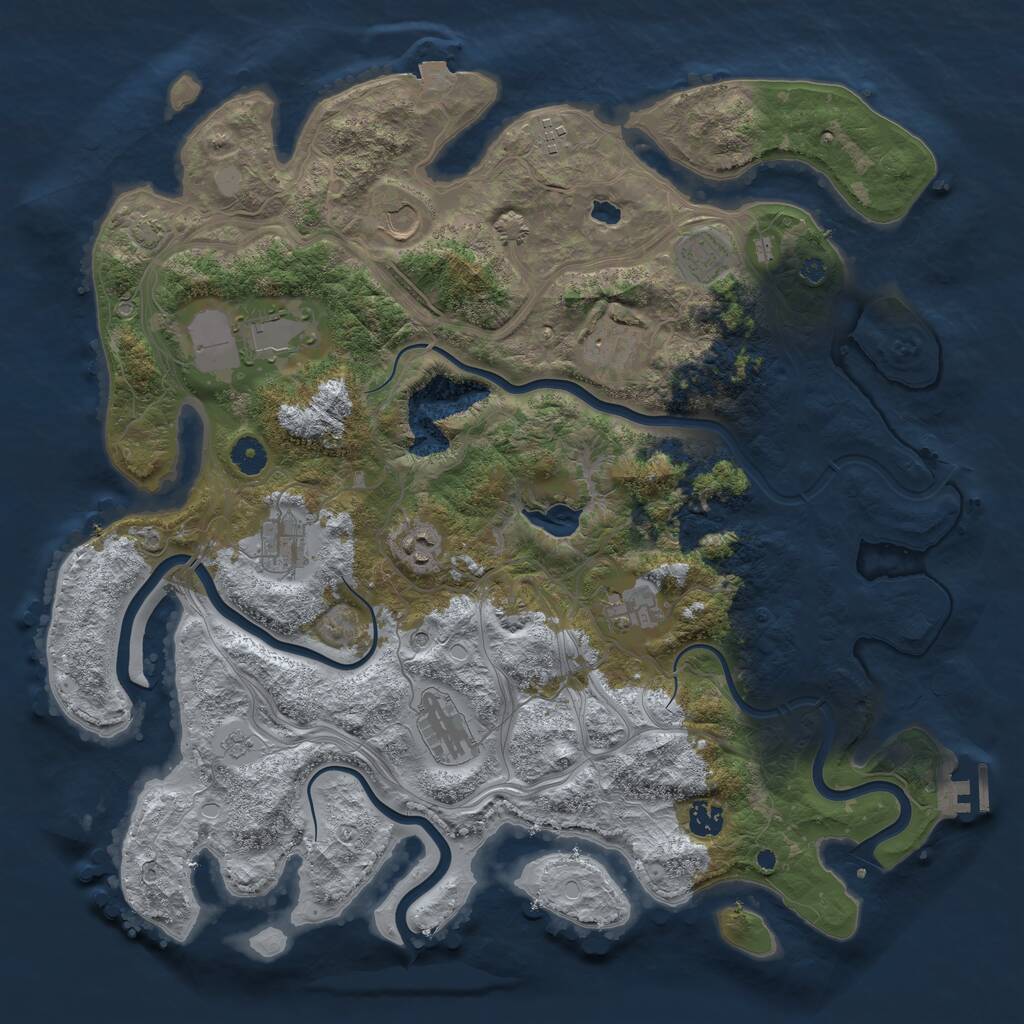 Rust Map: Procedural Map, Size: 4300, Seed: 437280816, 15 Monuments