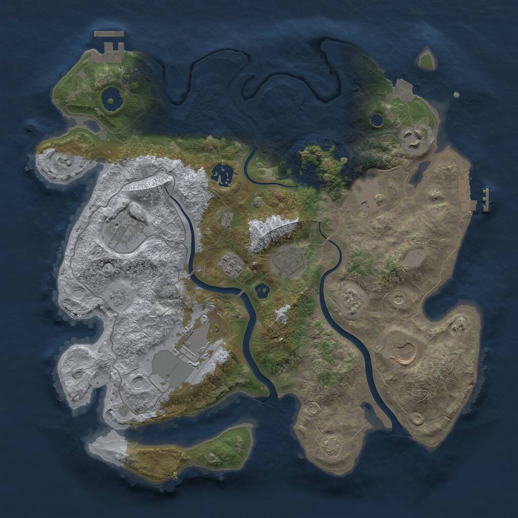Rust Map: Procedural Map, Size: 3500, Seed: 55275316, 14 Monuments