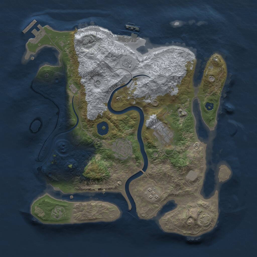 Rust Map: Procedural Map, Size: 3000, Seed: 8065749, 9 Monuments