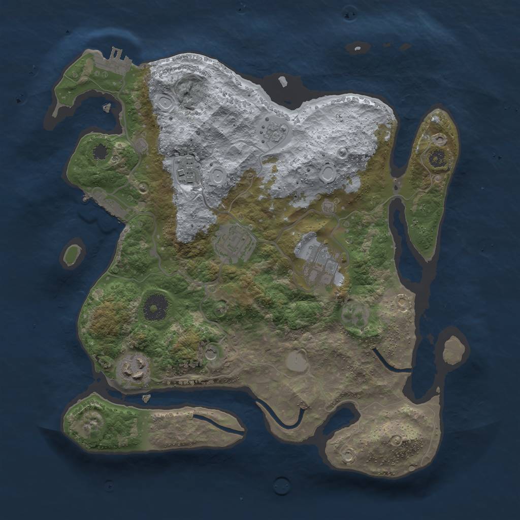 Rust Map: Procedural Map, Size: 3000, Seed: 8065749, 13 Monuments
