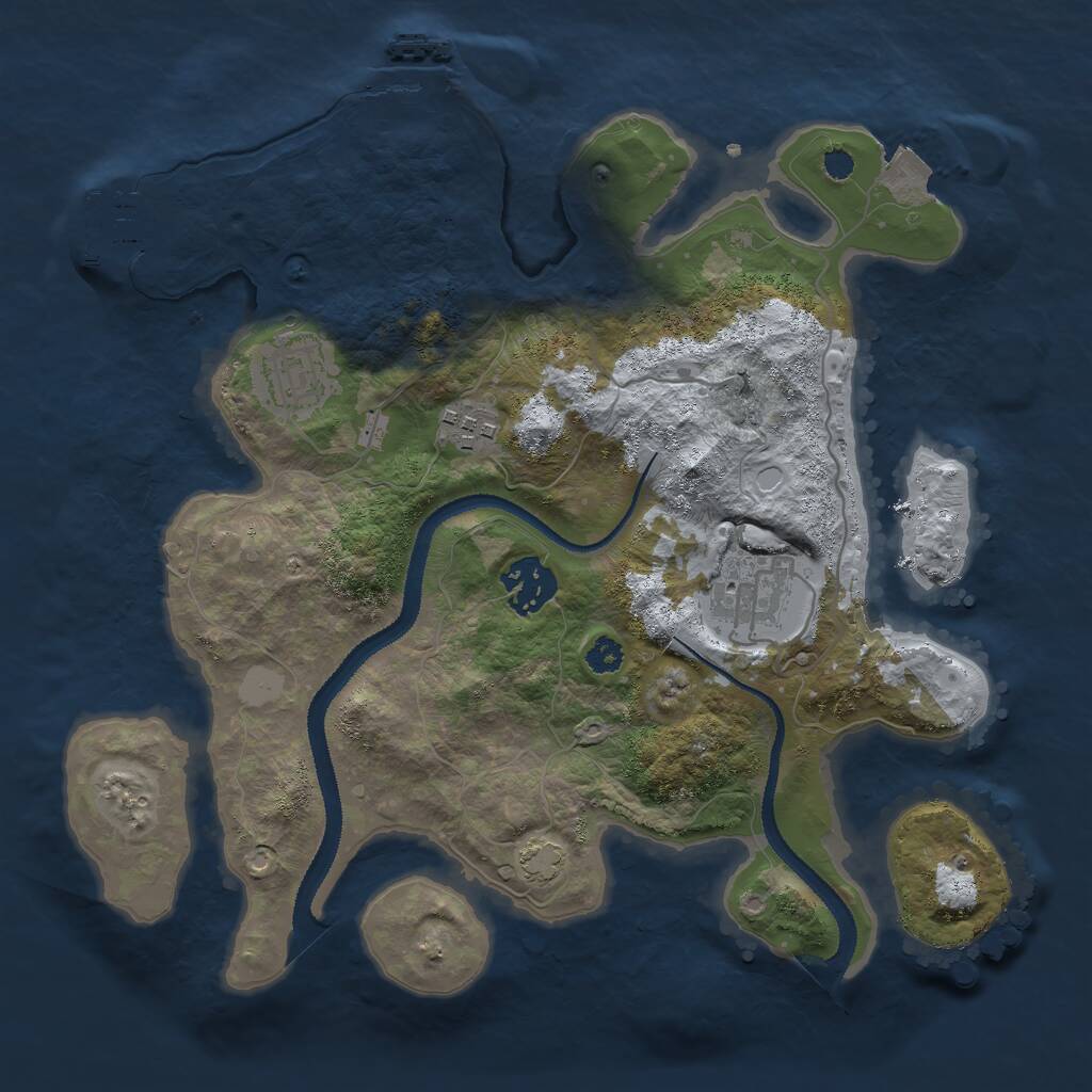 Rust Map: Procedural Map, Size: 3000, Seed: 65478, 8 Monuments