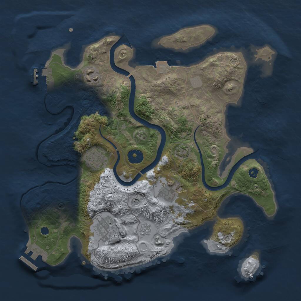 Rust Map: Procedural Map, Size: 3000, Seed: 11515615, 10 Monuments