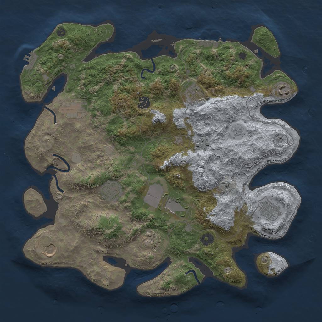 Rust Map: Procedural Map, Size: 3750, Seed: 278665821, 19 Monuments