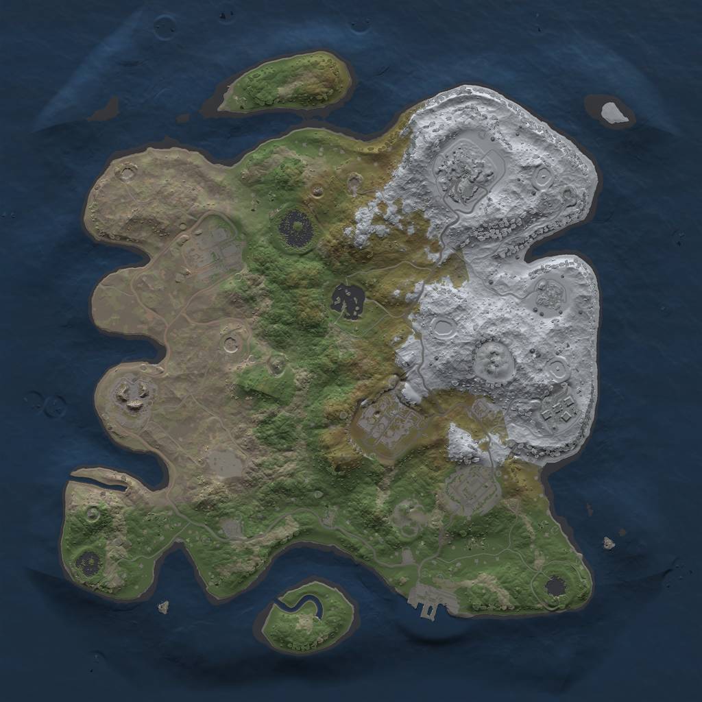 Rust Map: Procedural Map, Size: 3000, Seed: 783508606, 15 Monuments