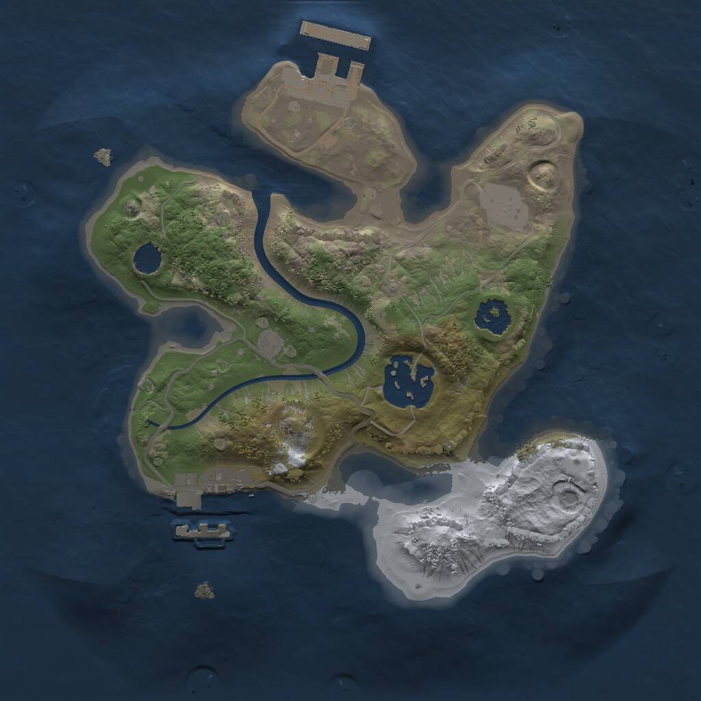 Rust Map: Procedural Map, Size: 2000, Seed: 788435487, 4 Monuments