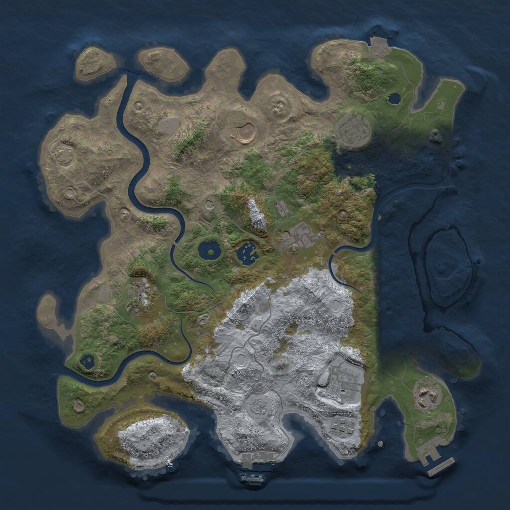 Rust Map: Procedural Map, Size: 3500, Seed: 7126718, 14 Monuments