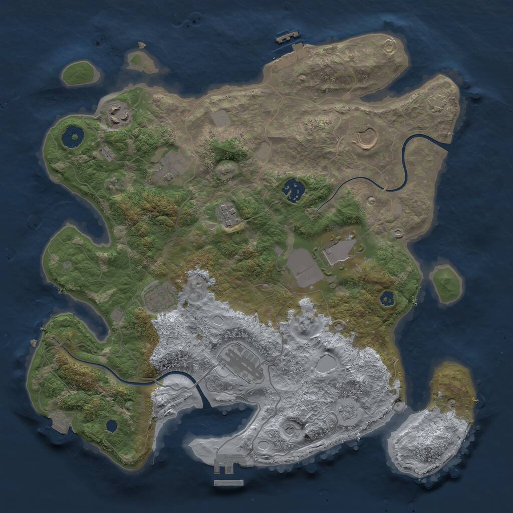 Rust Map: Procedural Map, Size: 3500, Seed: 114589793, 14 Monuments