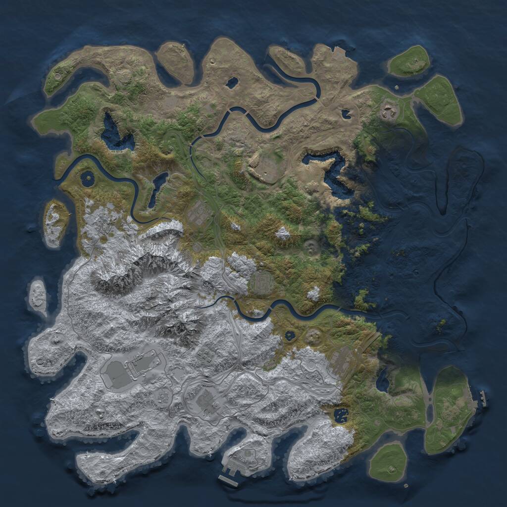 Rust Map: Procedural Map, Size: 5000, Seed: 1589349339, 16 Monuments