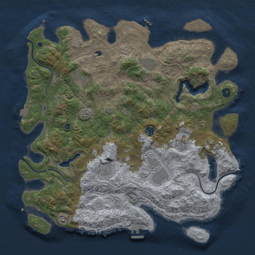 Rust Map: Procedural Map, Size: 4250, Seed: 235234, 14 Monuments