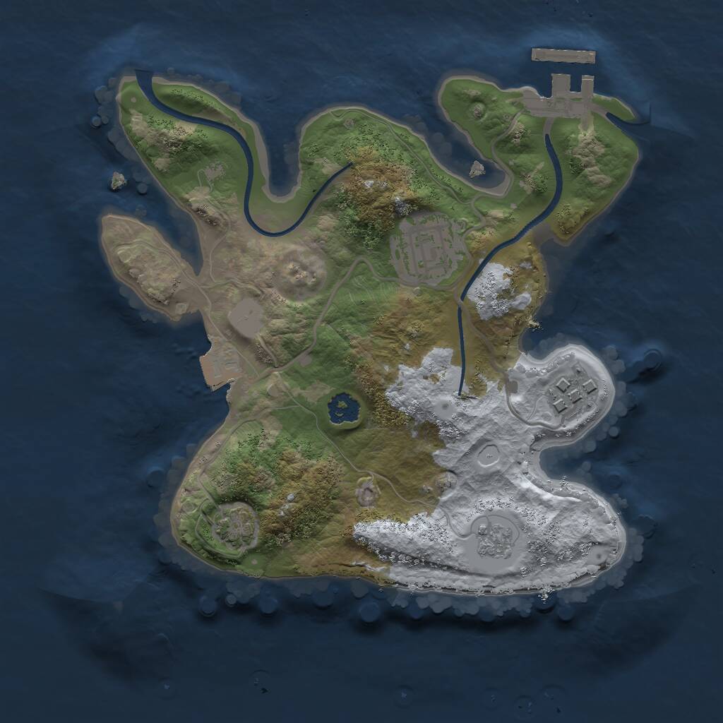 Rust Map: Procedural Map, Size: 2300, Seed: 49061329, 6 Monuments