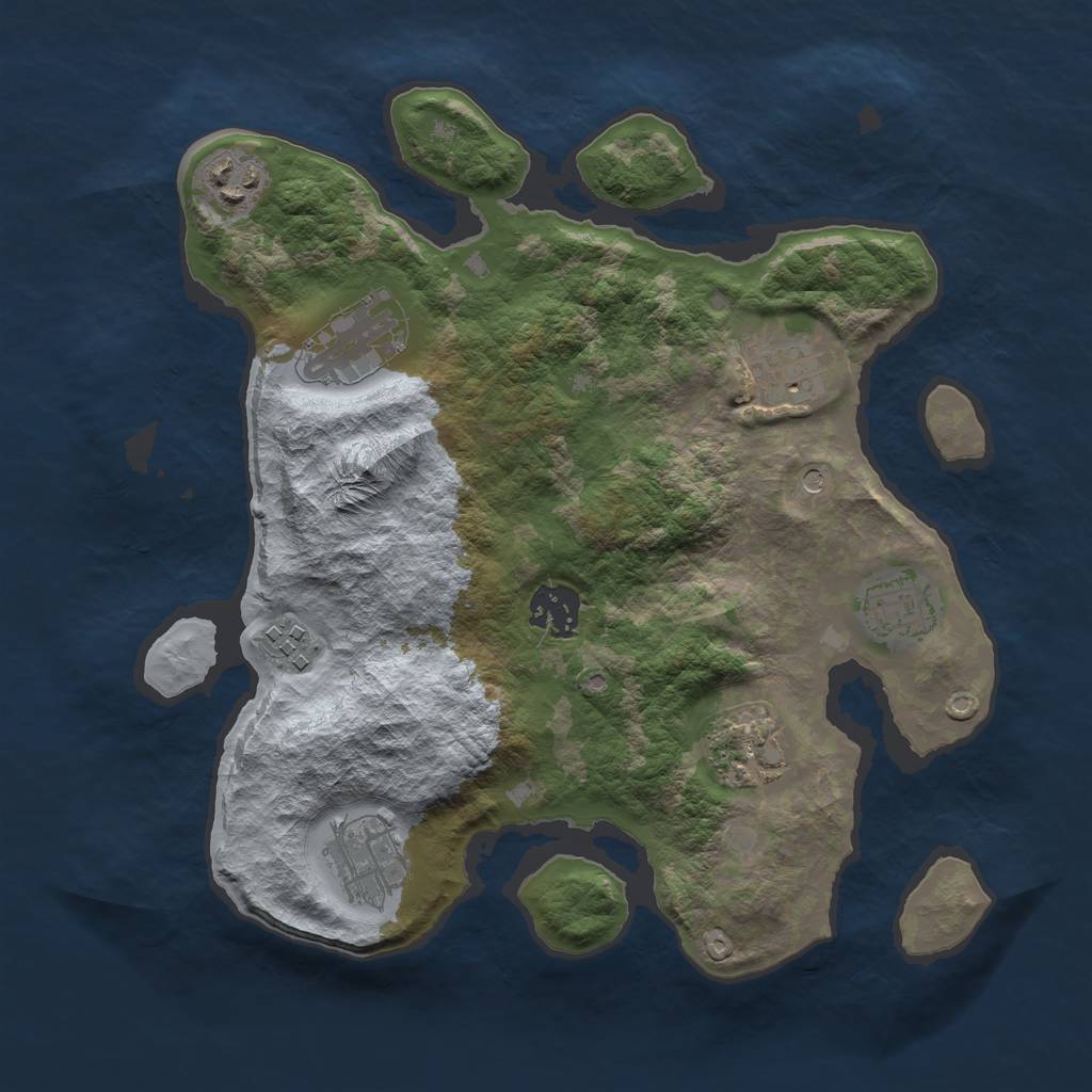 Rust Map: Barren, Size: 3100, Seed: 100, 11 Monuments