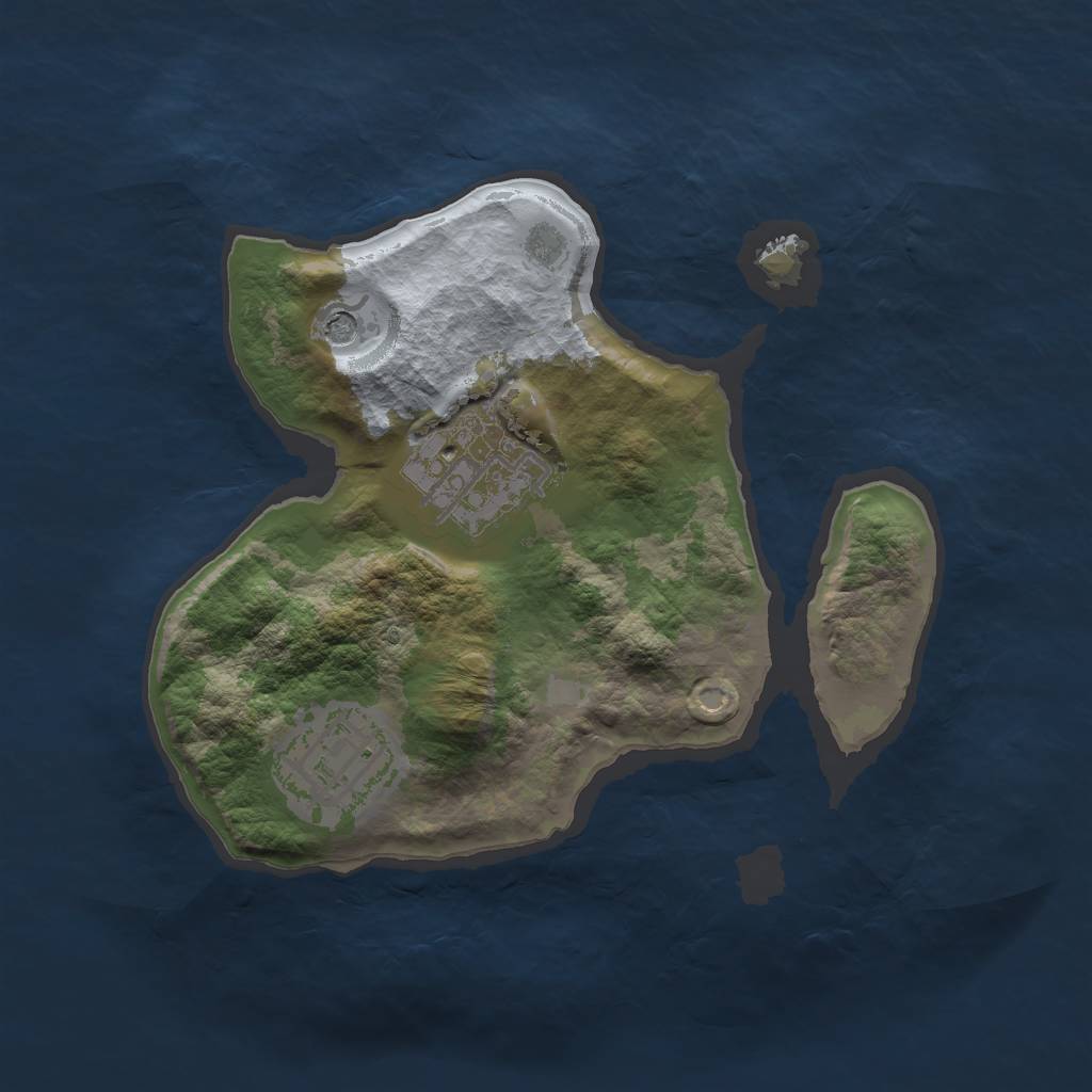 Rust Map: Barren, Size: 2000, Seed: 250, 5 Monuments