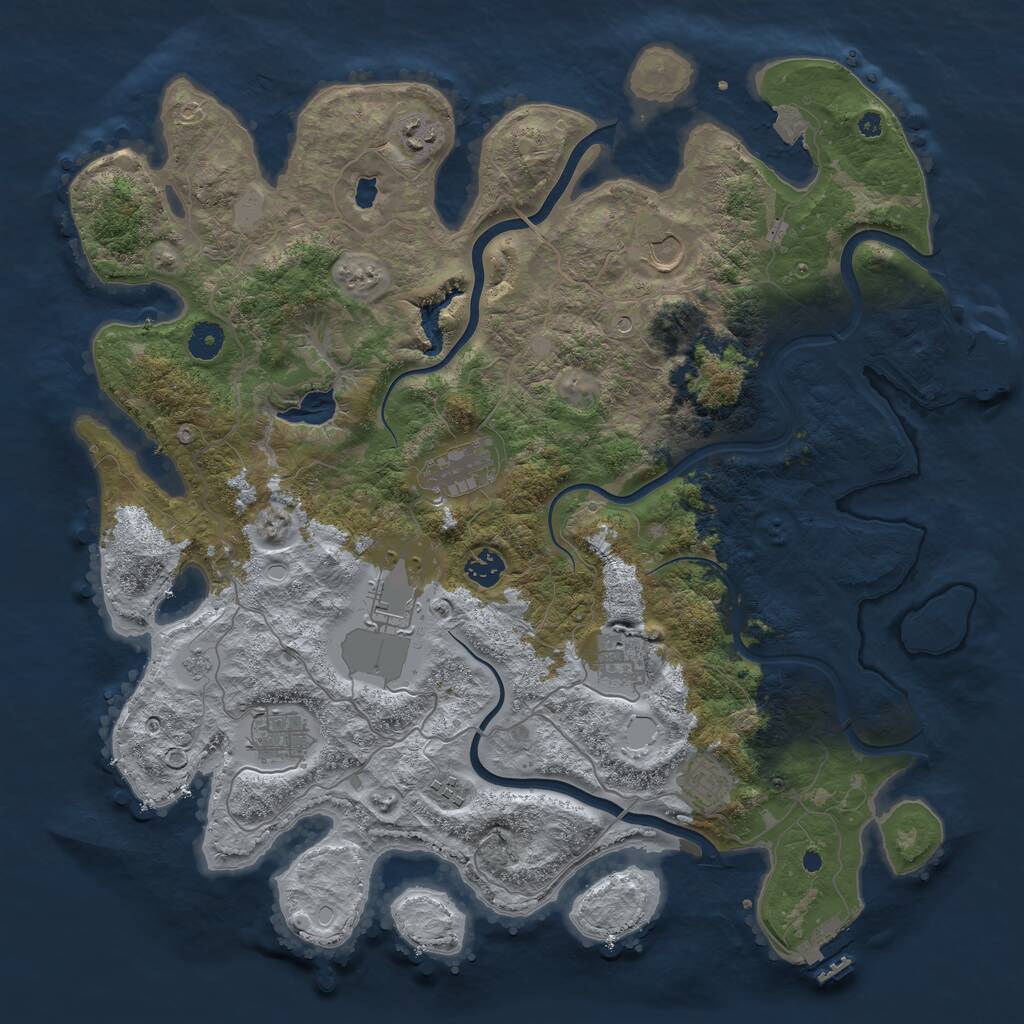 Rust Map: Procedural Map, Size: 4200, Seed: 894812, 15 Monuments