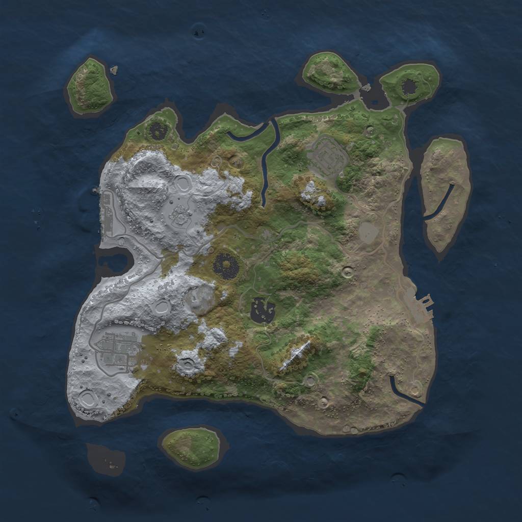Rust Map: Procedural Map, Size: 3000, Seed: 28371, 11 Monuments