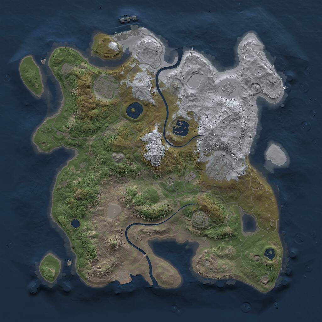 Rust Map: Procedural Map, Size: 3000, Seed: 45632141, 8 Monuments