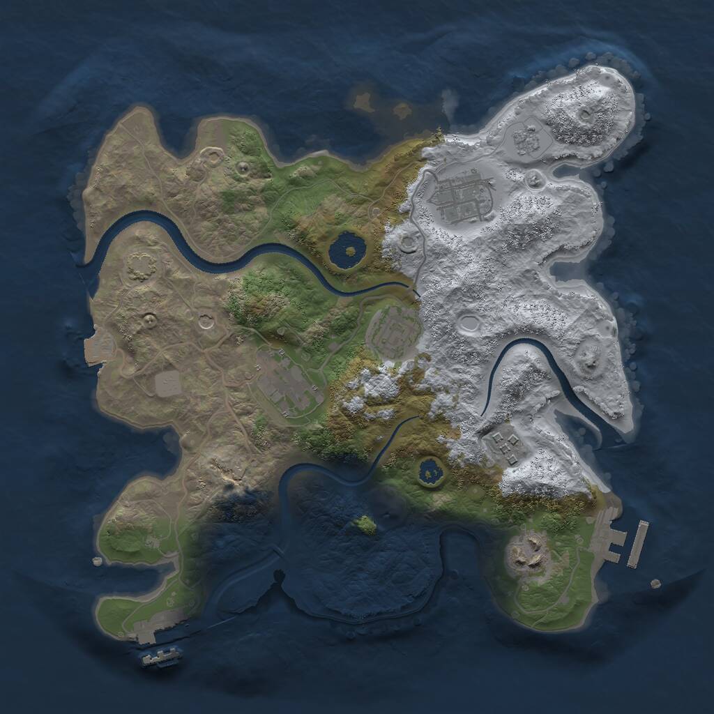 Rust Map: Procedural Map, Size: 3000, Seed: 1171024053, 11 Monuments