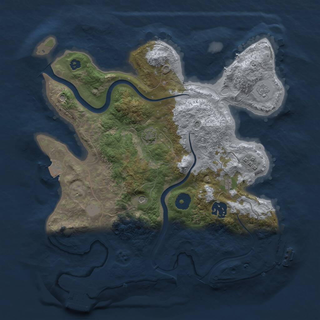 Rust Map: Procedural Map, Size: 3000, Seed: 8454984, 8 Monuments