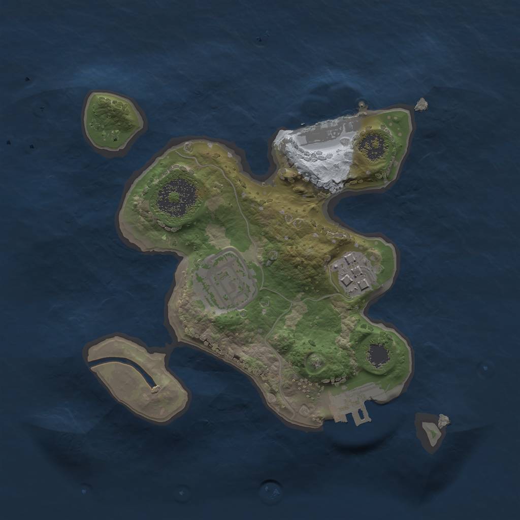 Rust Map: Procedural Map, Size: 2000, Seed: 10243, 9 Monuments